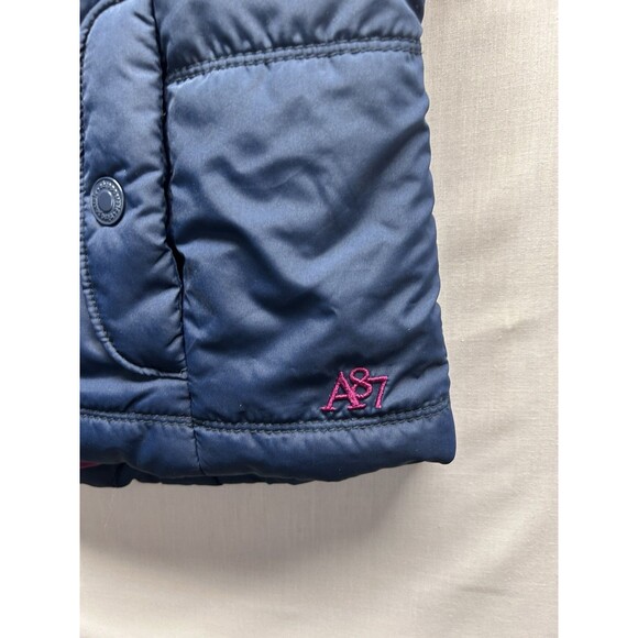 Aeropostale Women’s Large Purple Blue Puffer Vest Full Zip - Picture 2 of 7
